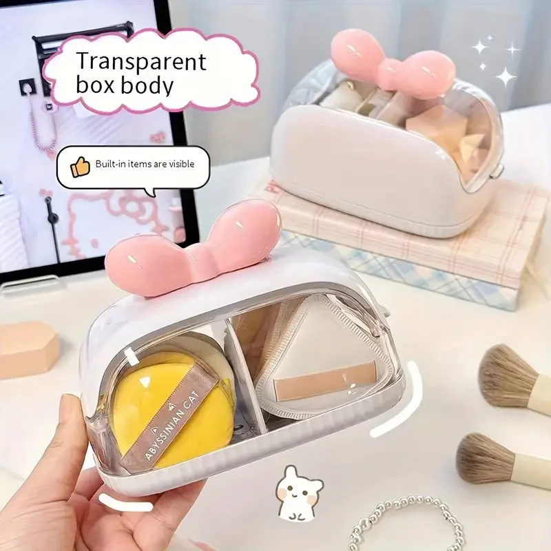 Pojemnik na gąbki do makijażu, organizer na puder, etui ochronne na gąbki, pudełko do przechowywania gąbek do blendowania z pokrywką.