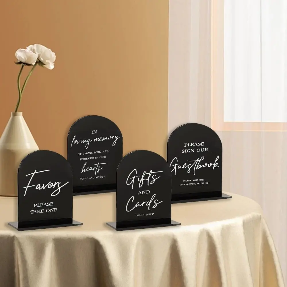 Decor Acrylic Wedding Signs 7 Inch Black Reception Ceremony Women