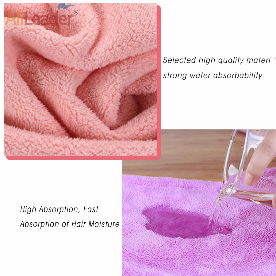 Hair Towel Wrap Quick Dry 100% Cotton Super Absorbent Turban Head Wrap for Women with Button Anti Frizz Hair Products