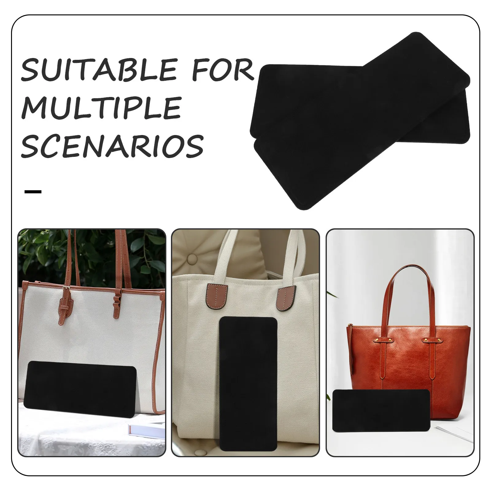 2Pcs Thickened Felt Tote Bag Base Shaper Insert Black Bag Bottom Pad for DIY Purse Making Duffle Organizer Handbag Structure