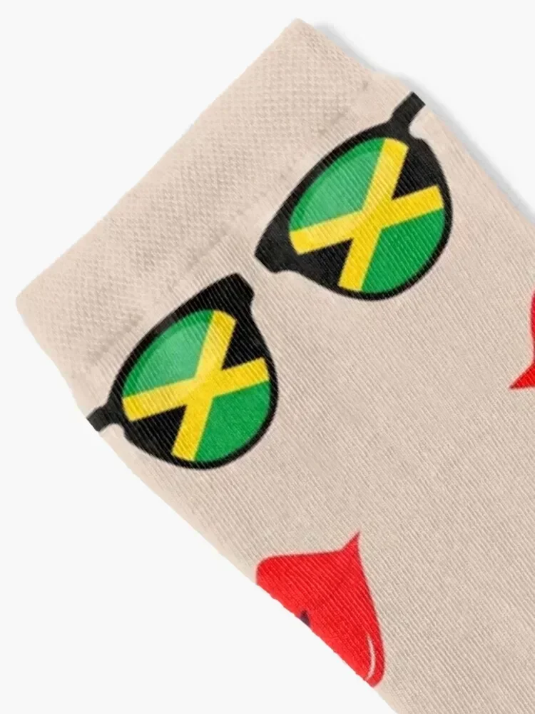 Jamaican Flag Sunglasses Lips - Jamaica Flag Socks funny gifts anti slip football Woman Socks Men's