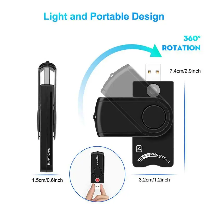 CAC Reader For Fast Transfering Compact Portable For Home Travel Use USB 2.0 Safe Stable Transfer For Linux ISO EMV