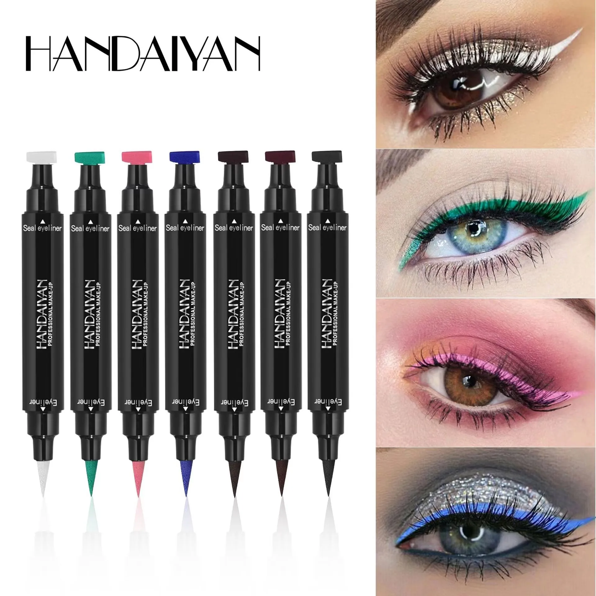 

6 Colors Double-headed Eyeliner Waterproof Long-lasting Non-smudge Liquid Eyeliner Pen Fast Dry Eye Liner Pencil Eye Makeup.