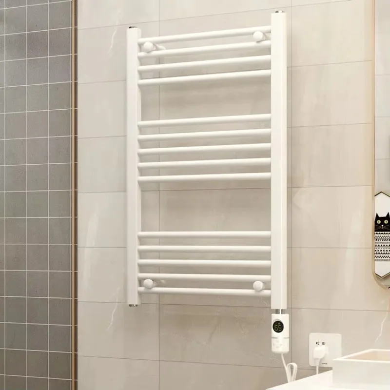 Bathroom Smart Wi-Fi Digital Thermostat Black Coated Electric Heating Towel Radiator