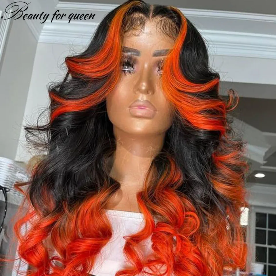 赤みがかったブラウン 13x4 レースフロントウィッグ 180% 密度人毛ウィッグ 100% キャラクター演技中にウィッグを着用するのに最適 HD