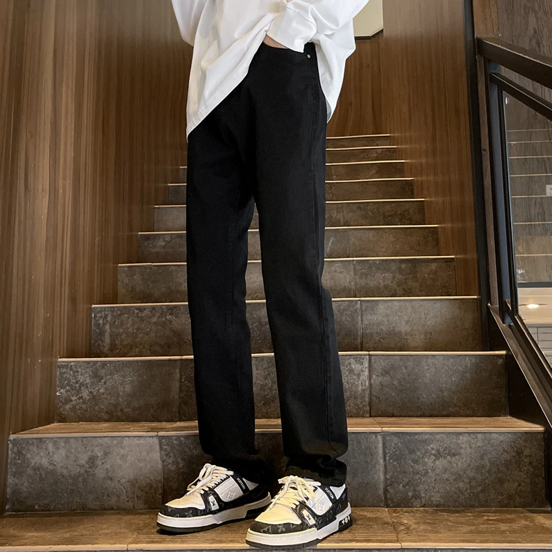 

Американские ретро-джинсы Bla для мужчин, новинка 2023 года, эластичные узкие прямые брюки, модные прямые джинсы в стиле хип-хоп, молодежная одежда