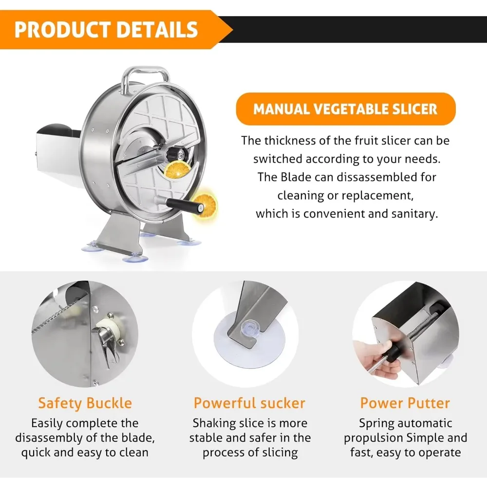 Fast Slicing Manual Cutter Lemon Orange mango Fruit Slicer Meat Slices for Vegetables Food Slice Processor