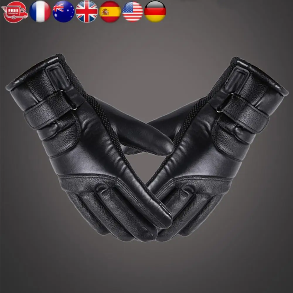 

Перчатки с электрическим подогревом, ветрозащитные мягкие кожаные перчатки с подогревом, утолщенные велосипедные перчатки из искусственной кожи для кемпинга, пешего туризма