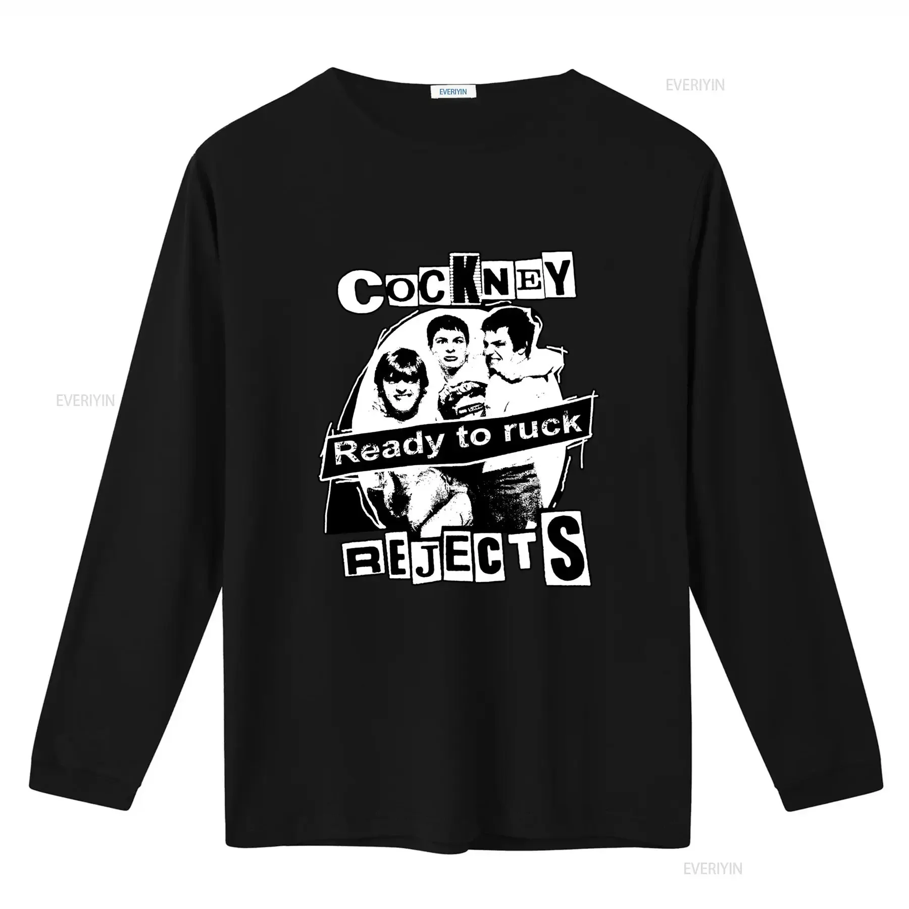 Cockney Rejects Ready to Ruck Punk Rock T shirt Print QZ95 vintage Washed streetwear graphic Versatile designer clothes