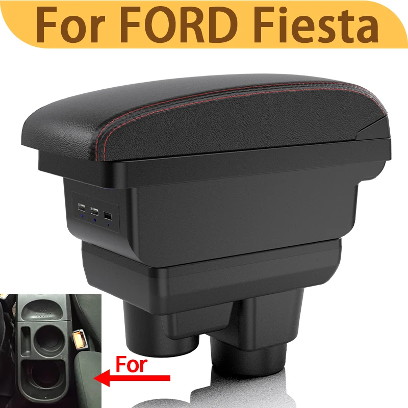 

Многофункциональный органайзер для центральной консоли Ford Fiesta с USB-портом, аксессуар для модификации интерьера автомобиля.