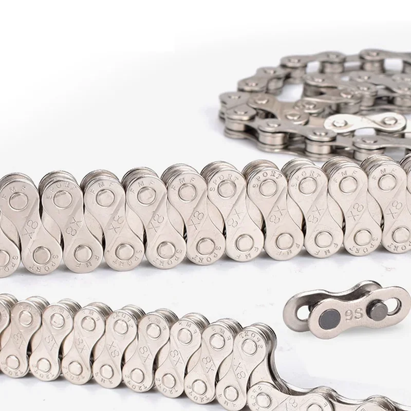 MTB Mountain Bike Chains Road Bicycle 7 8 9 10 11 Speed Chain 21 24 27 Speed 30 Chain Magic Buckle Plating Rust Bicycle Chains