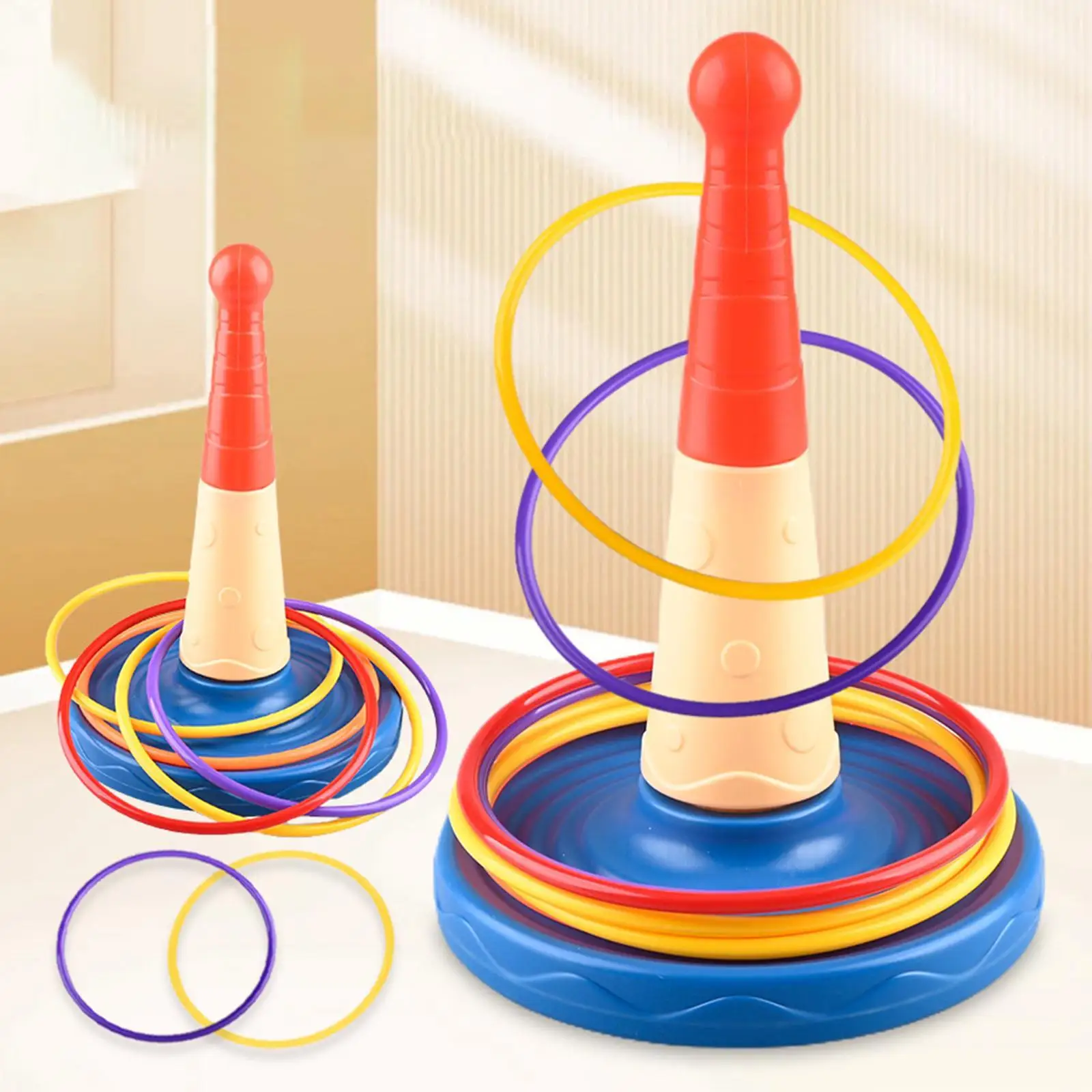 Ensemble de Jeu de Lancer des Anneaux Montessori, Assemblage Facile, Jouets Éducatifs pour Bébé, Jeu de Virole, Puzzle pour Enfants d'Nik