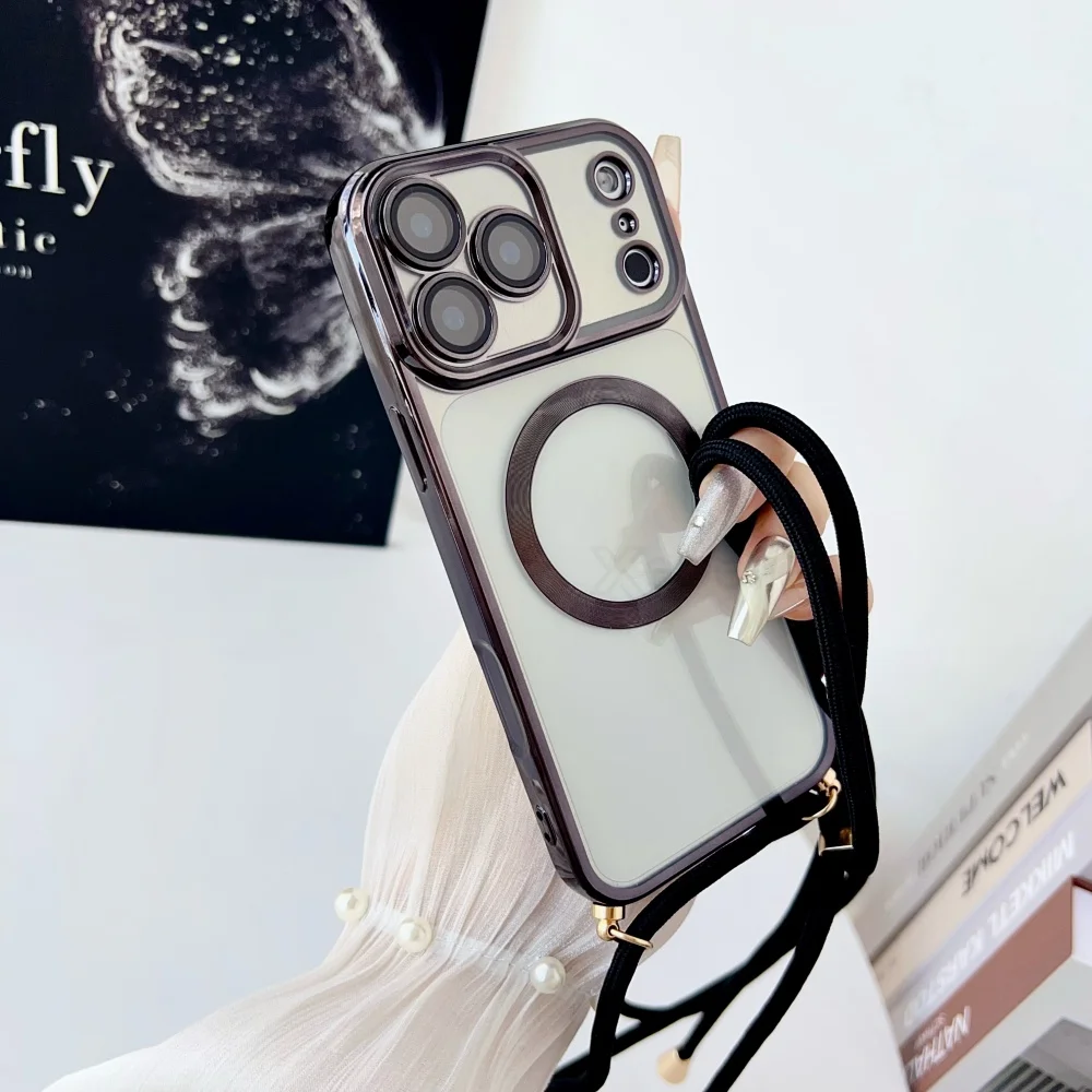 Magnetisches Crossbody-Lanyard-Band für Magsafe, durchsichtige Handyhülle für iPhone 18 17 Pro Max 16 15 Plus 14 13 12 11, weiche Abdeckung – Detail 14
