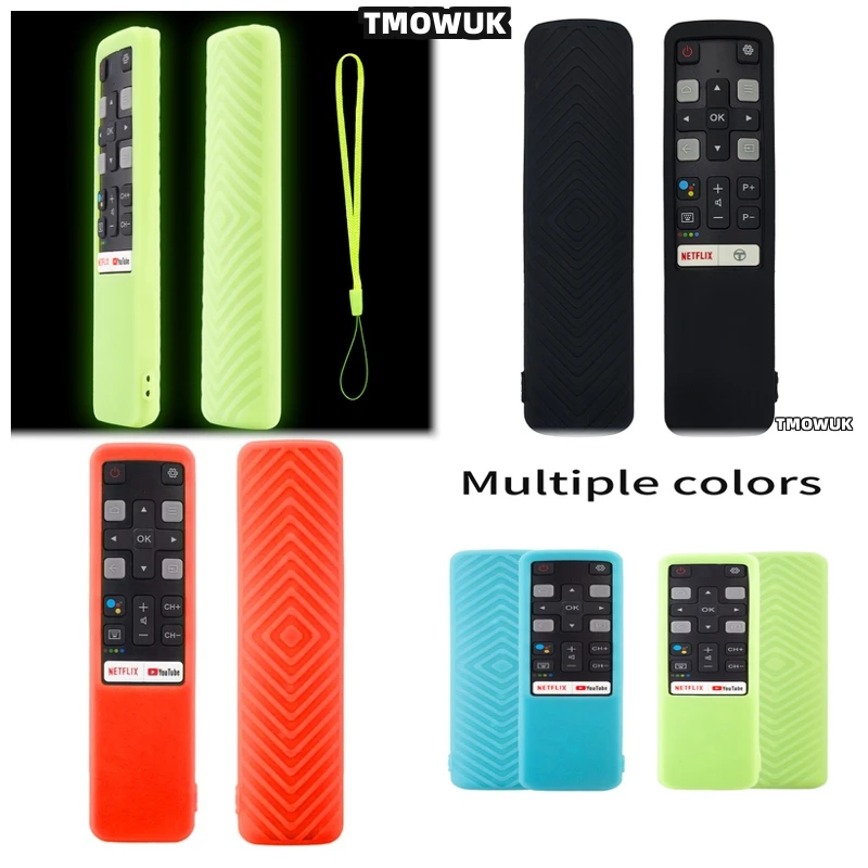 

For TCL RC802V FMR1 FMR2 FLR1 FUR5 FUR7 FUR6 TV Remote Control Silicone Protective Cover Case Shockproof Anti-drop Anti-scratch