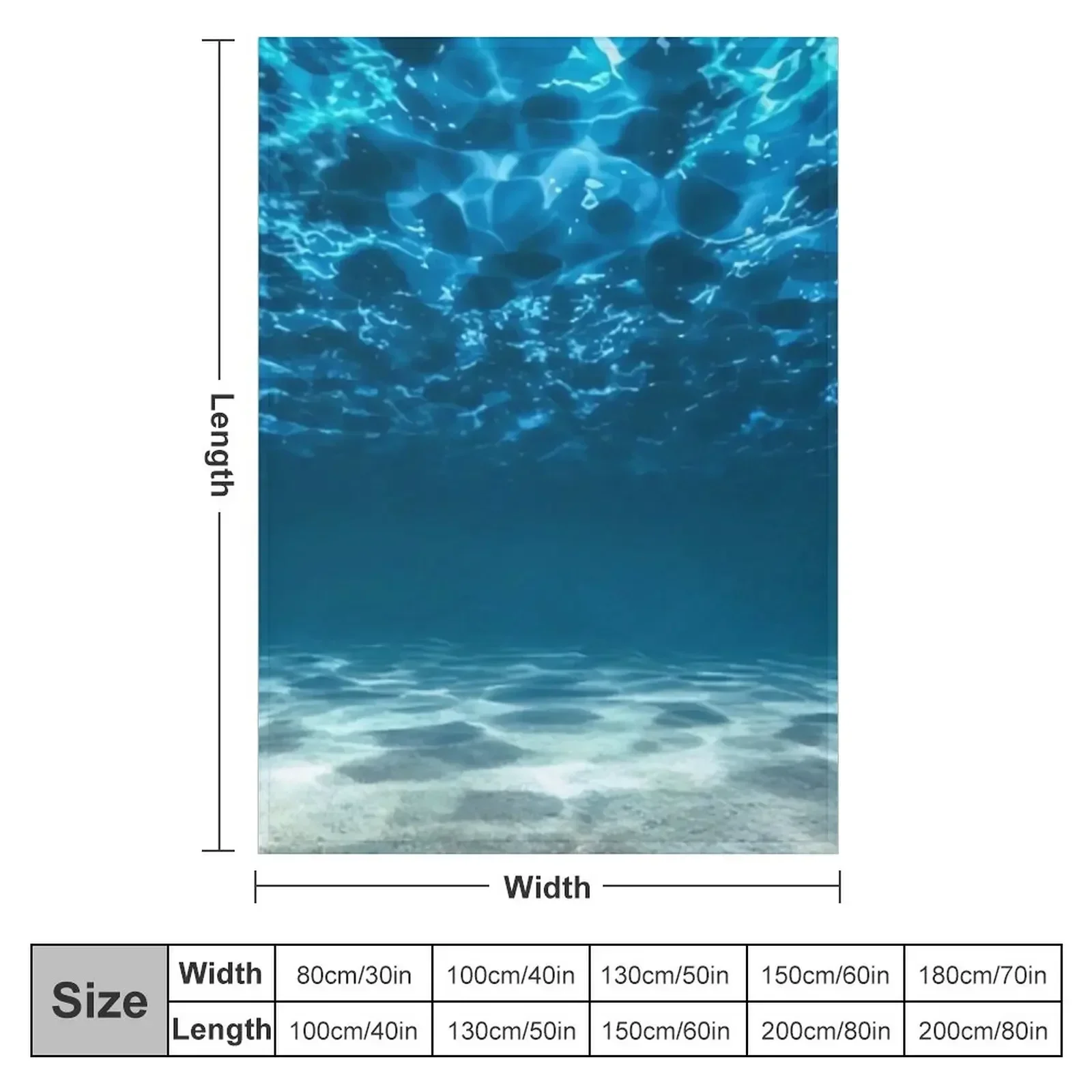 Ocean bottom, view beneath surface Throw Blanket Beach Flannel Soft Big Blankets