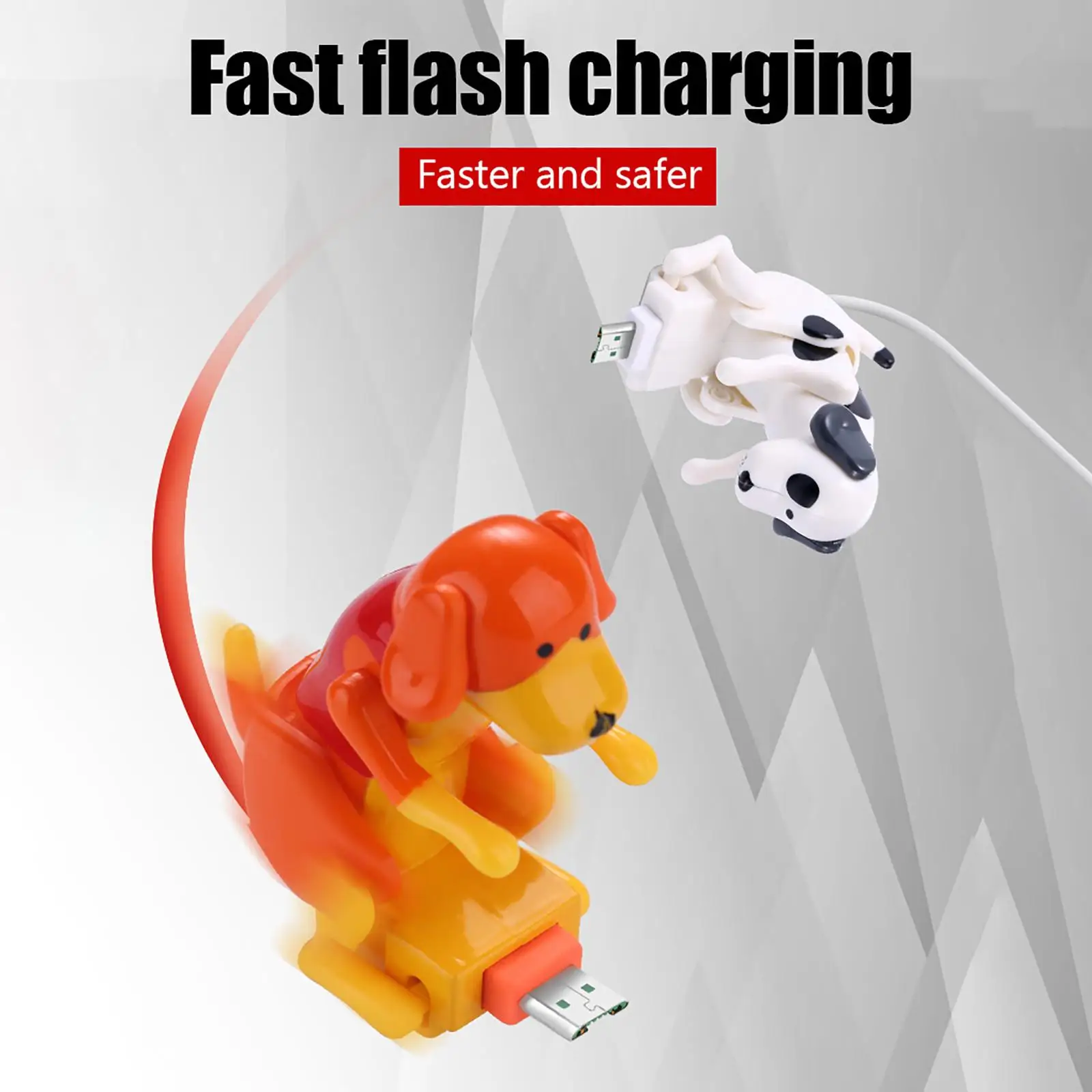 Забавный USB-кабель для зарядки смартфона в виде собаки, 1.2 м