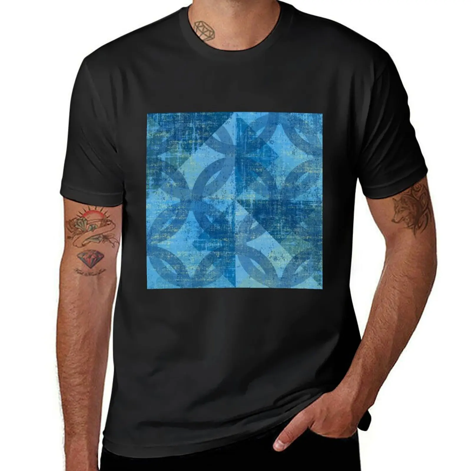 

Blue Circles and Triangles T-Shirt plain customs Blouse new edition mens graphic t-shirts big and tall