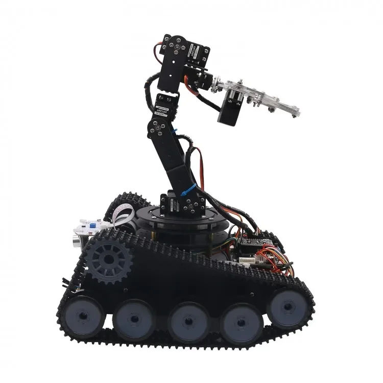 Open Source 6DOF Mechanical Arm Tracking Gripping RC Robot arm Tank Car kit Support PS2 Controller/APP Control