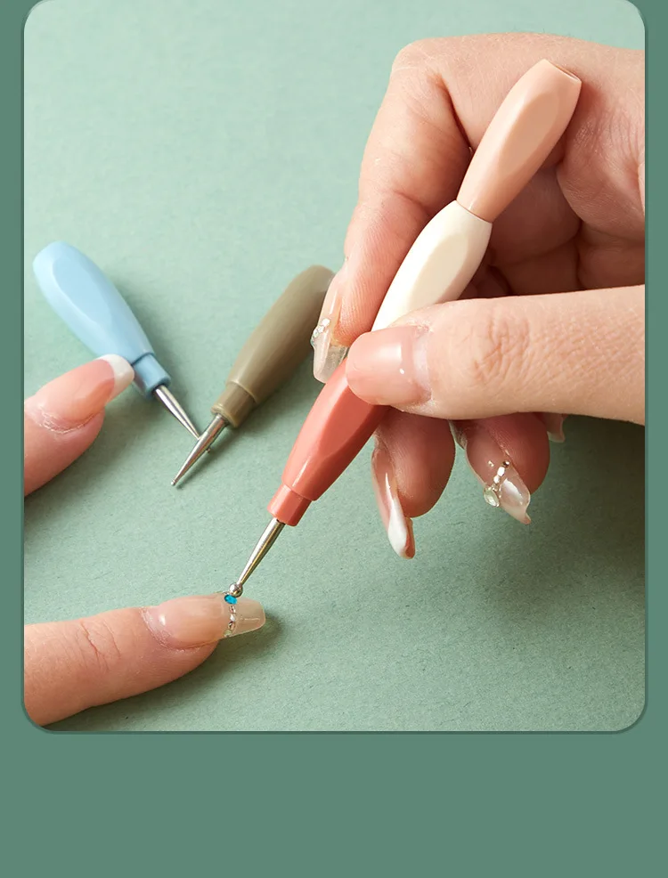 1/5 Stück ineinandergreifbare Nail-Art-Dotting-Stifte mit mehrfarbigem Griff, Liner zum Zeichnen von Blumen, Strass-Pickings, DIY-Maniküre-Werkzeuge – Detail 10