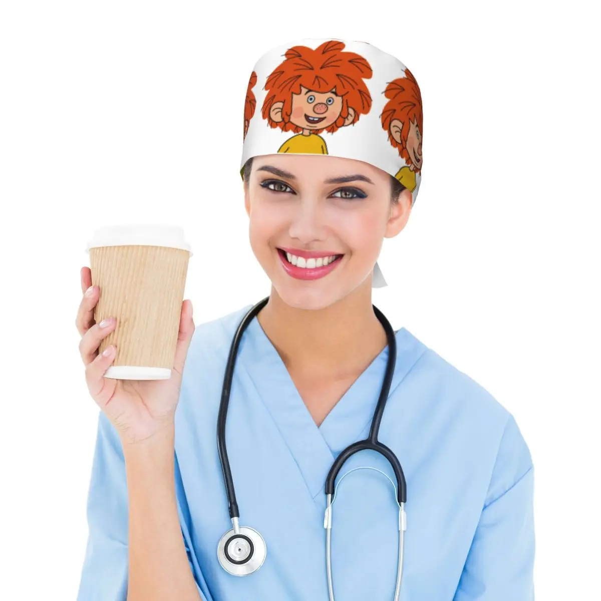 Pumuckl Scrub Hat Doctor Working Surgical Cap Men Women Adjustable Nursing Caps for Dentist