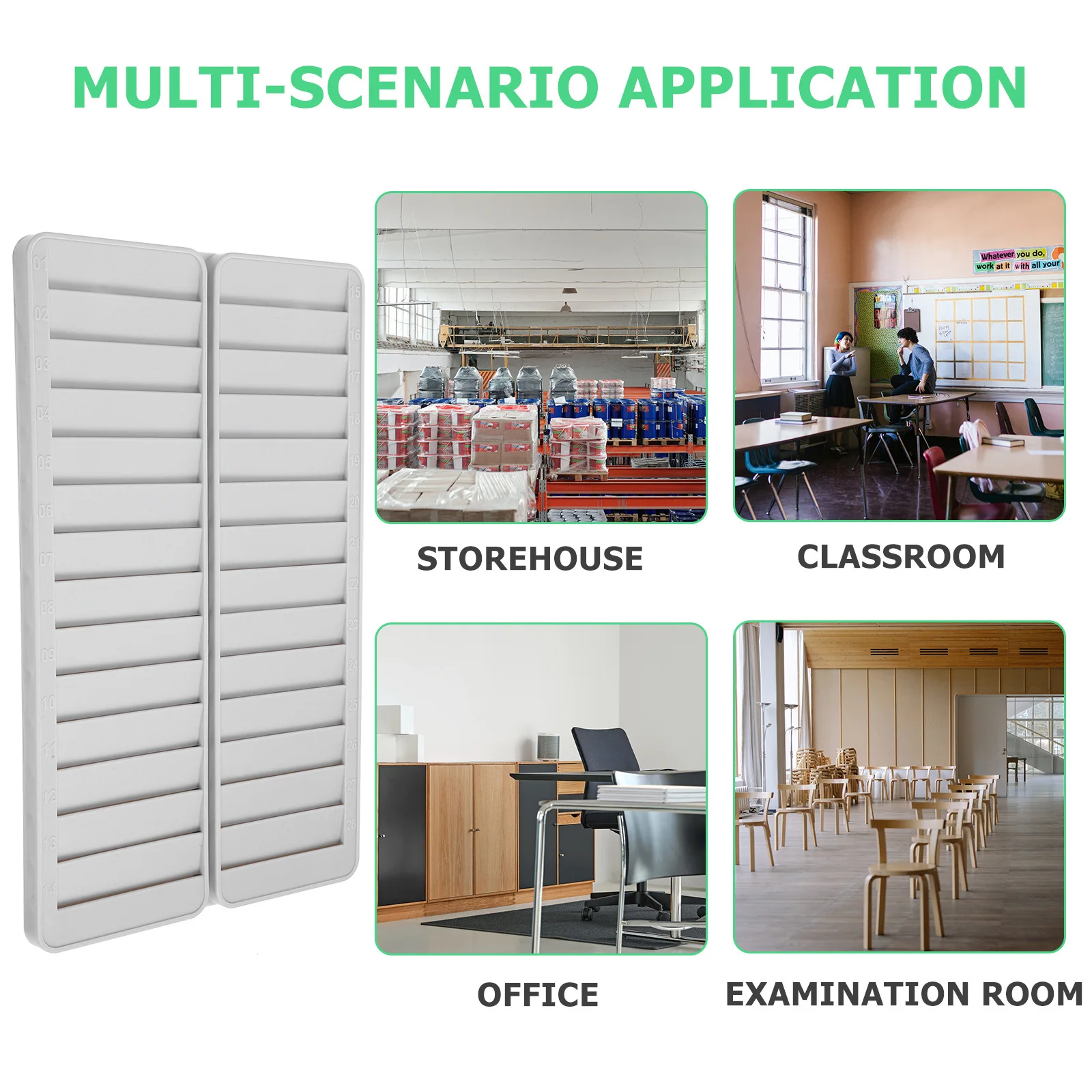 

Long-Lasting Plastic Cards Holder Multi-Grid Organizer for Hotel Room Time Cards Wall Hanger Garage Organizers