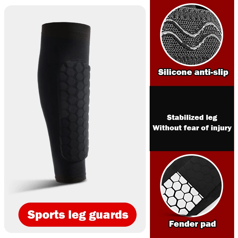 Leg Sleeves Shin Guards Shockproof Honeycomb Nylon Support Sock Shin Protector Soccer Gear Soccer Shields Sports Legging