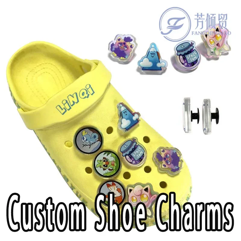 Custom Acrylic Croc Charms Customization Shoe Charms Business Logo Personal Design Pins Decoration DIY Shoe Clips Accessories