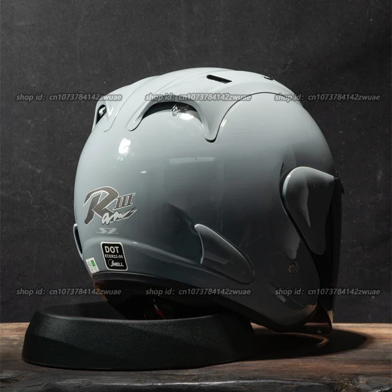 Ram3 Bright Gray Half Helmet Men and Women Motorcycle Off-Road Summer Helmet Downhill Racing Mountain Cross Casco Capacete