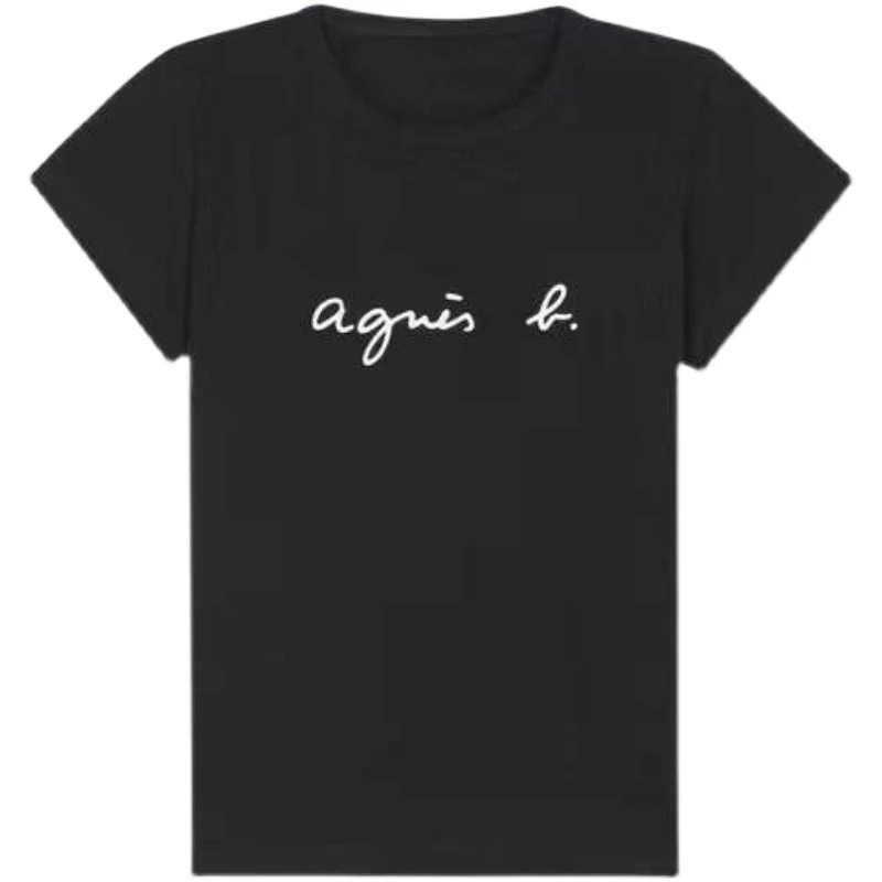 

2025 Summer Fashion Street New French Agn Classic Letter Print Graphic T-shirts for Both Women High-quality Streetwear Unisex
