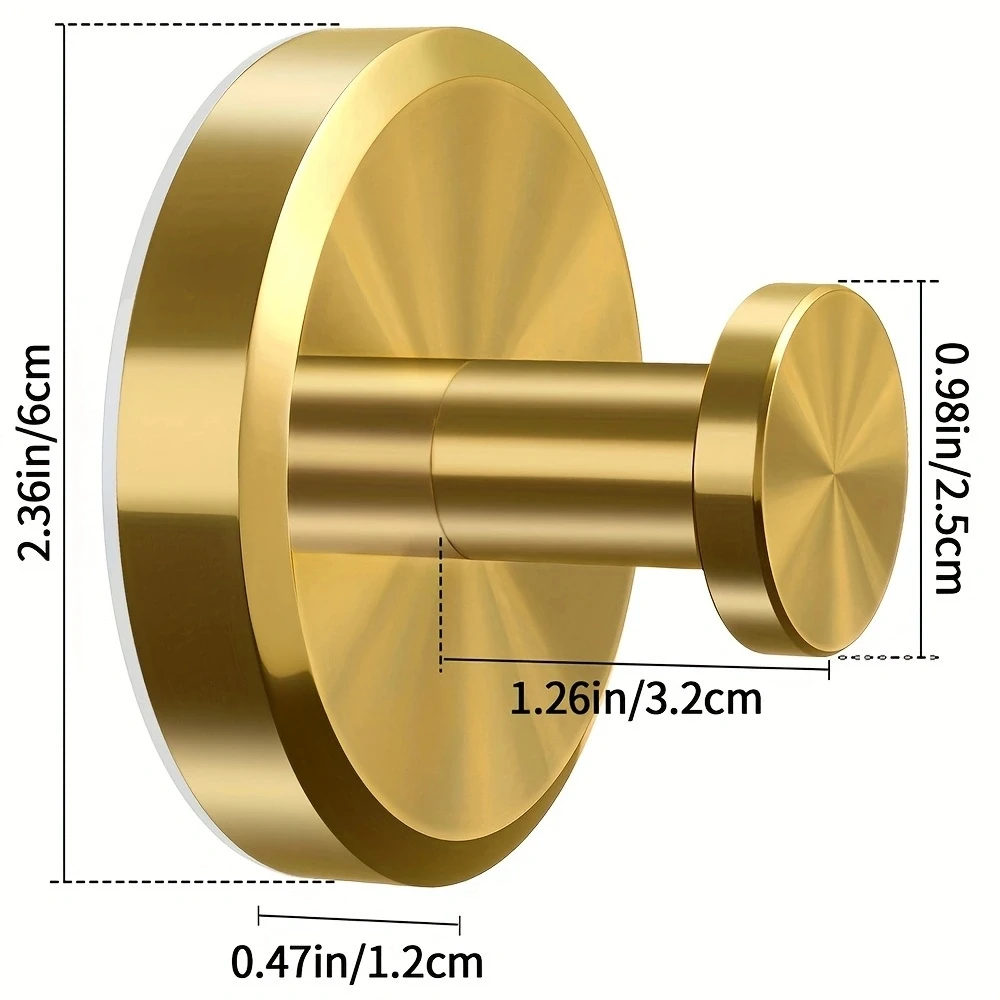 خطافات أكواب شفط ذهبية - مقاومة للماء، سهلة التركيب للاستحمام والحمام والمطبخ والمزيد - تحمل ما يصل إلى 15 رطلاً - مثالية للمناشف #5
