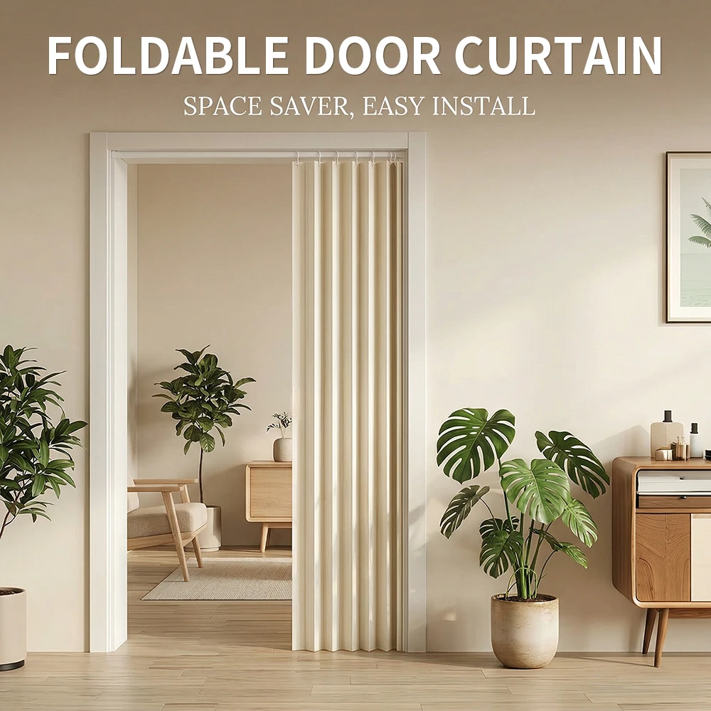 Soft Room Separation Curtain for Fitting Room and Kitchen, Privacy Divider Panel with Clean Decorative Look