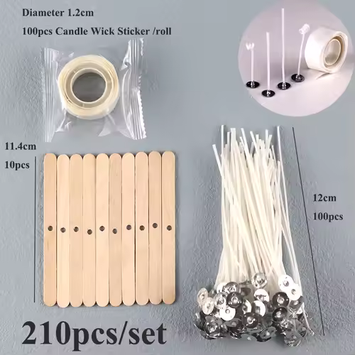 Smokeless Candle Wicks 2.6-20cm Pre-Waxed Cotton Core Wicks with Metal Sustainer Tabs DIY Handmade Candle Making Tools - Image 15