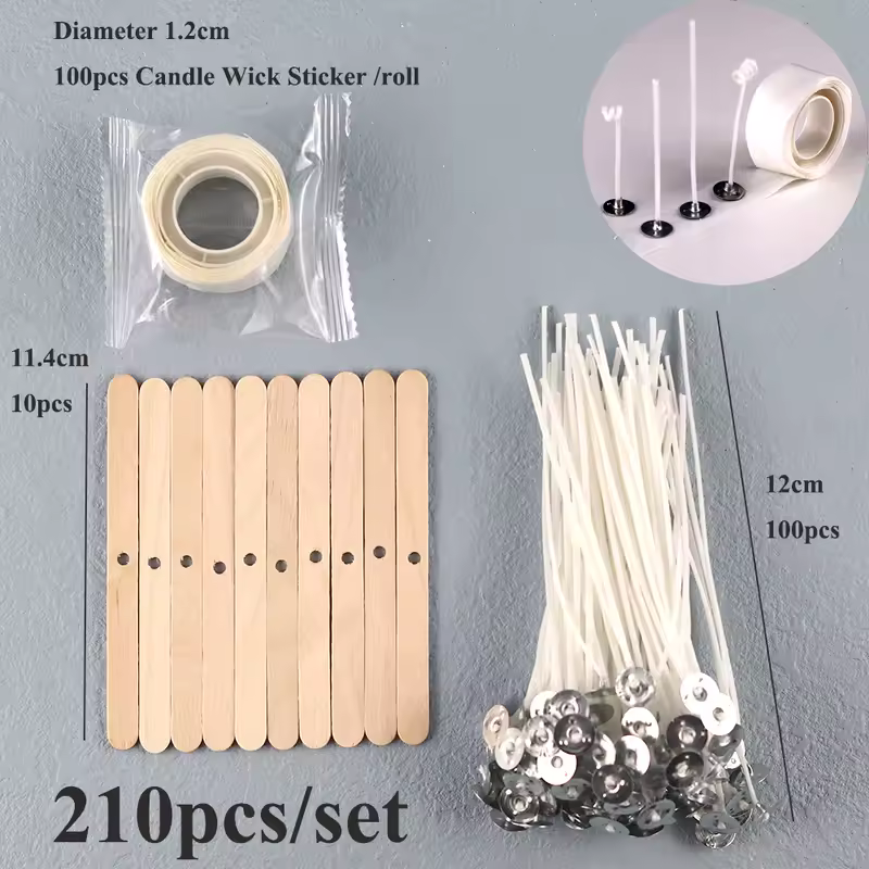 Smokeless Candle Wicks 2.6-20cm Pre-Waxed Cotton Core Wicks with Metal Sustainer Tabs DIY Handmade Candle Making Tools - Image 15