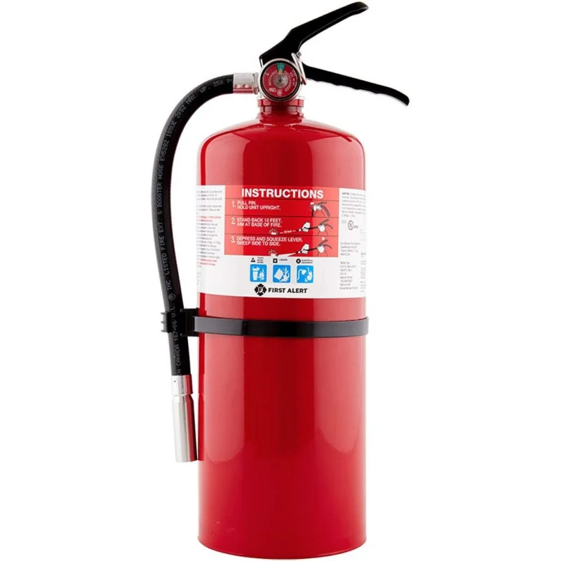 PRO10 Rechargeable Commercial Fire Extinguisher, UL rated 4-A:60-B:C, Red, 1-