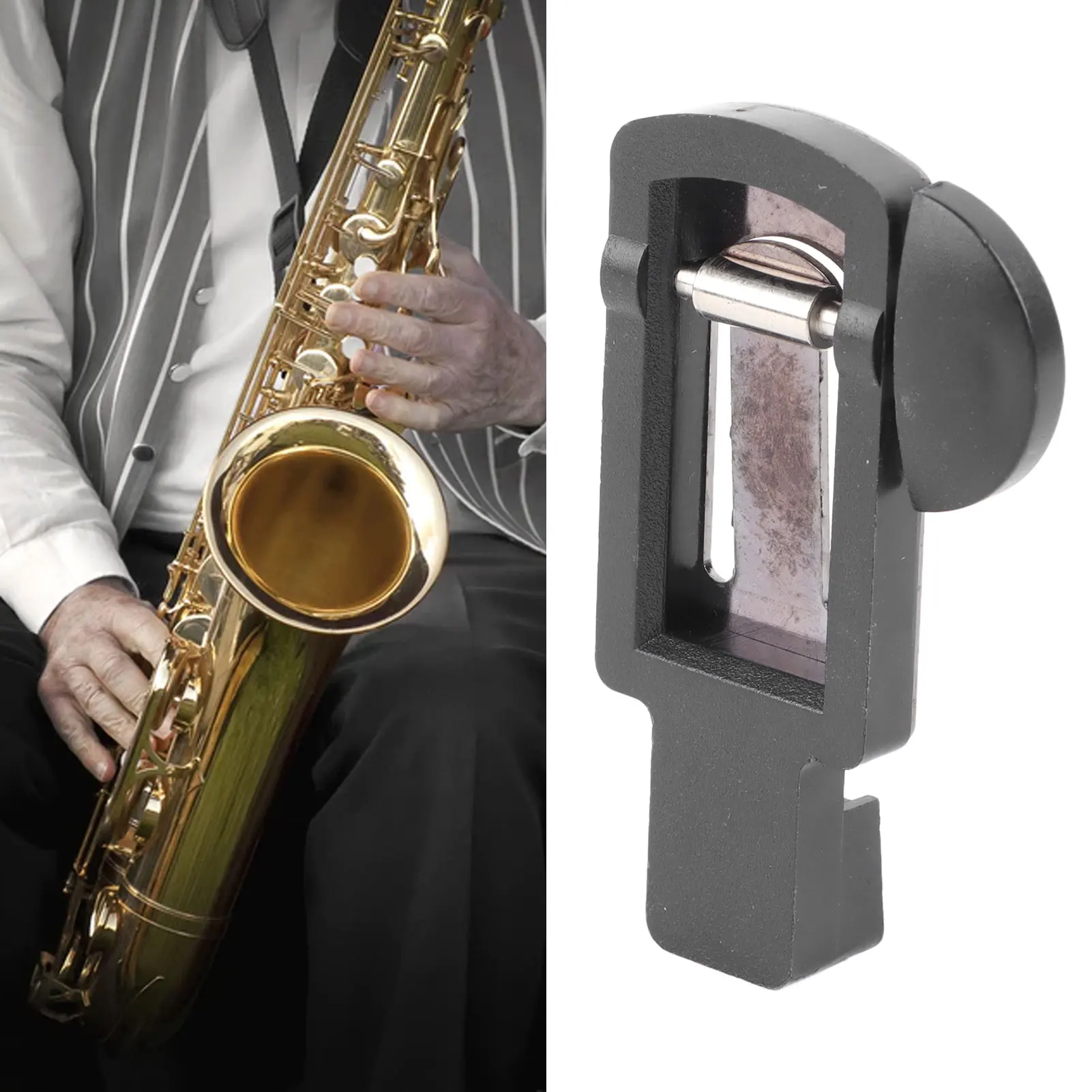 Saxophone Reed Cutter ABS Metal Material Portable Multifunctional Sax Reed Trimmer Repair Tool for Tenor Saxophone Clarinet 1