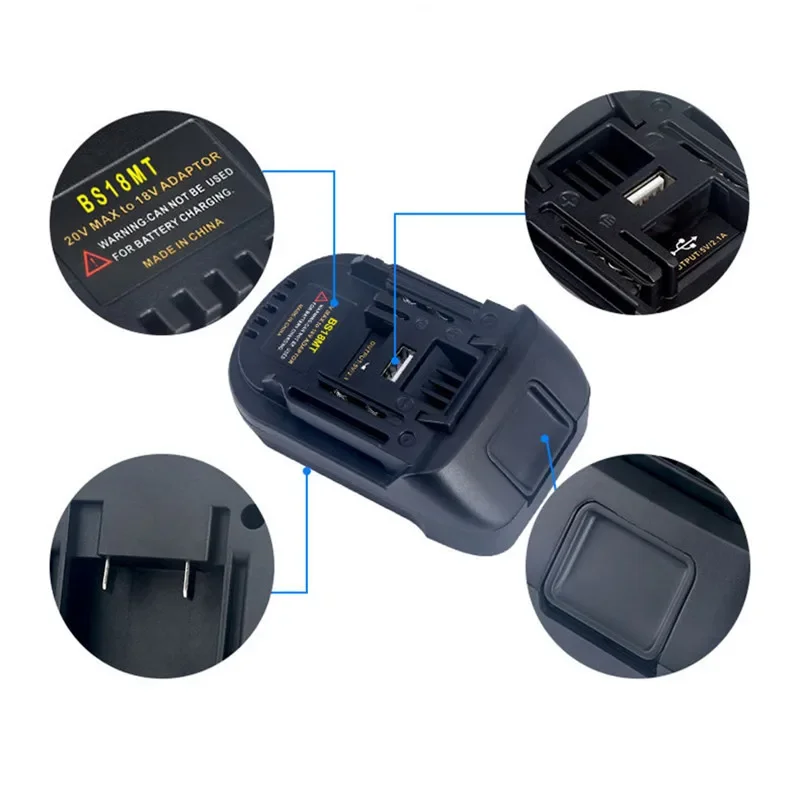 Imagem -02 - Bateria Adaptador Conversor Usb para Bosch 18v Bat619g 620 Baterias Converter para Makita 18v bl 1860 Bateria de Lítio Novo Bs18mt