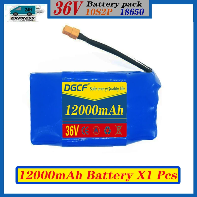 

10S2P 36v lithium-ion rechargeable battery 12000 mAh 12.0AH battery pack for electric self-suction hoverboard unicycle