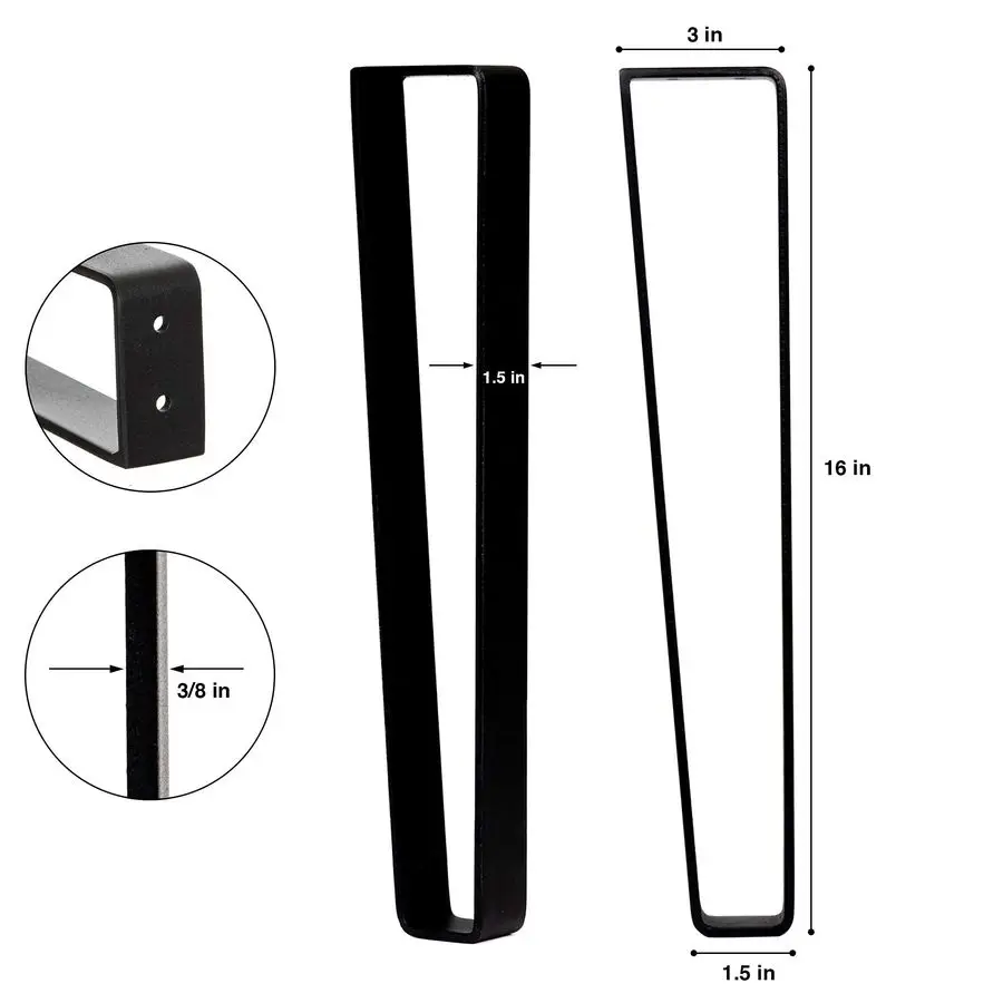Heavy Duty Hairpin Legs DIY Furniture Legs for Coffee Table, End Table, Chair, Kitchen Table, Bench Beefy Rustic Farmhouse Mid