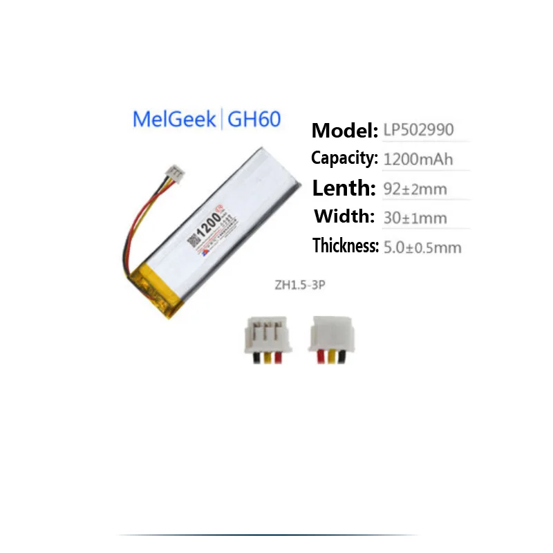 Original substitui a bateria do teclado para farad 69/tu40/melgeek gh60/lot 60 ble/tofu60 placa chave batterie akku
