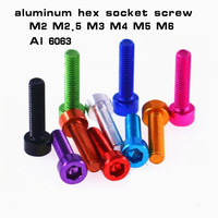 10pcs DIN912 aluminum Allen socket Screw M2 M2.5 M3 M4 M5 M6 Colourful Aluminum  Hex Hexagon Socket Cap Head Machine Screw Bolts