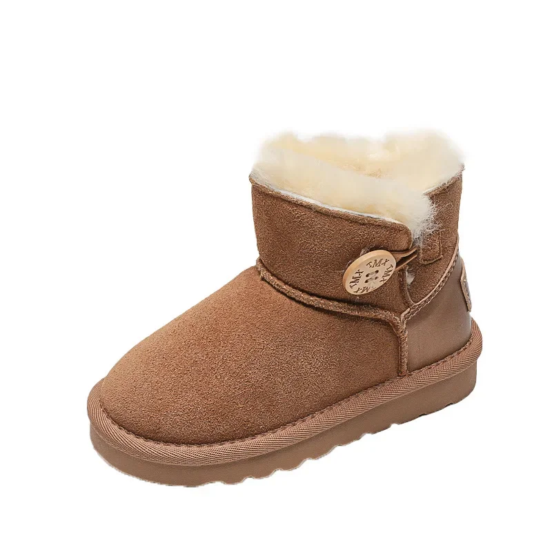 2022 New Winter Boys and Girls with Plush and Thick Cotton Shoes Casual Fashion Children\'s Snow Boots Students Warm Cotton Boots