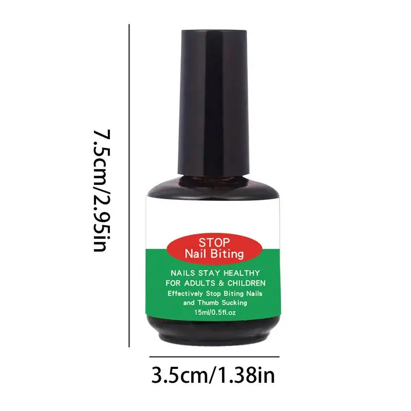 Esmalte de uñas antimordedura de secado rápido, 15ml, extractos de plantas naturales, suministros para el cuidado de las uñas para niños, adolescentes y recién nacidos