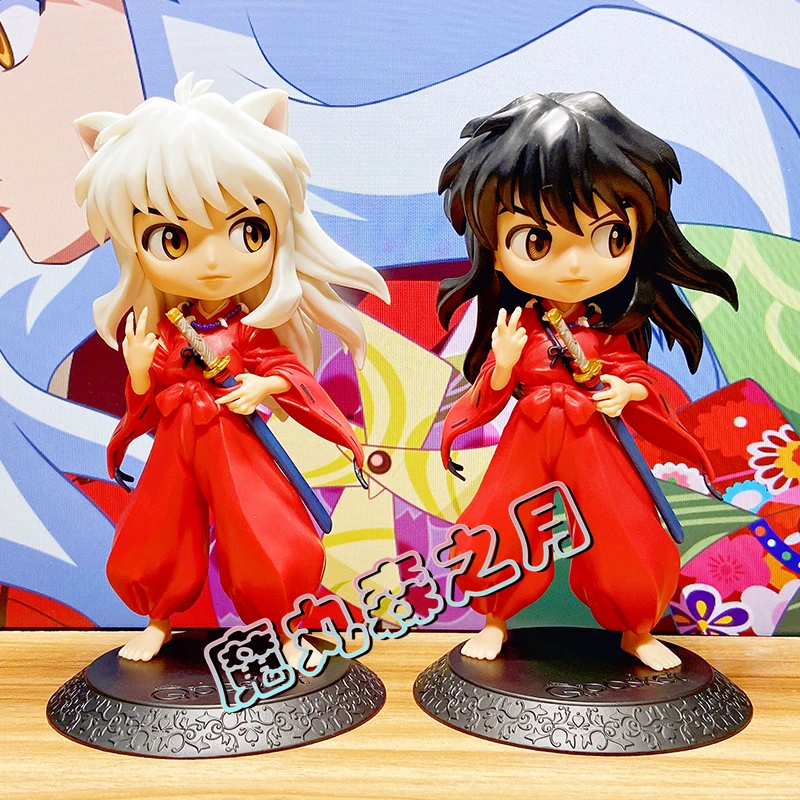 Bandai Genuine Qposket Inuyasha Sesshomaru Figure Demonizing Human Form Half Demon Dog Scene Room Decoration Boy Birthday Gift