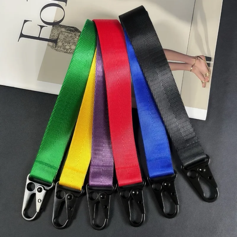 Personalize Logo Keychain Webbing Waist Strap Print Name Eagle Beak Hanging Keyring Custom Motorcycle Car Key Chain Ring Rope
