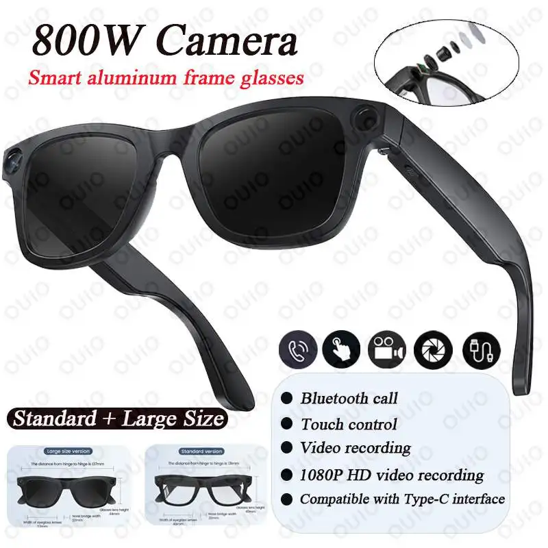 

Новые умные очки для камеры, 800 Вт, пиксель, фотосъемка, запись Bluetooth-звонков, голосовой интерфейс AI Type-C, умные очки