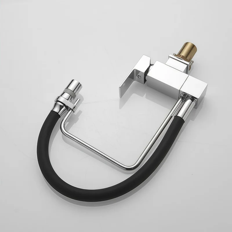 Kitchen Faucet Sink All-Copper Faucet Hot and Cold Internal Opening Window Folding Hose Universal Rotation Household