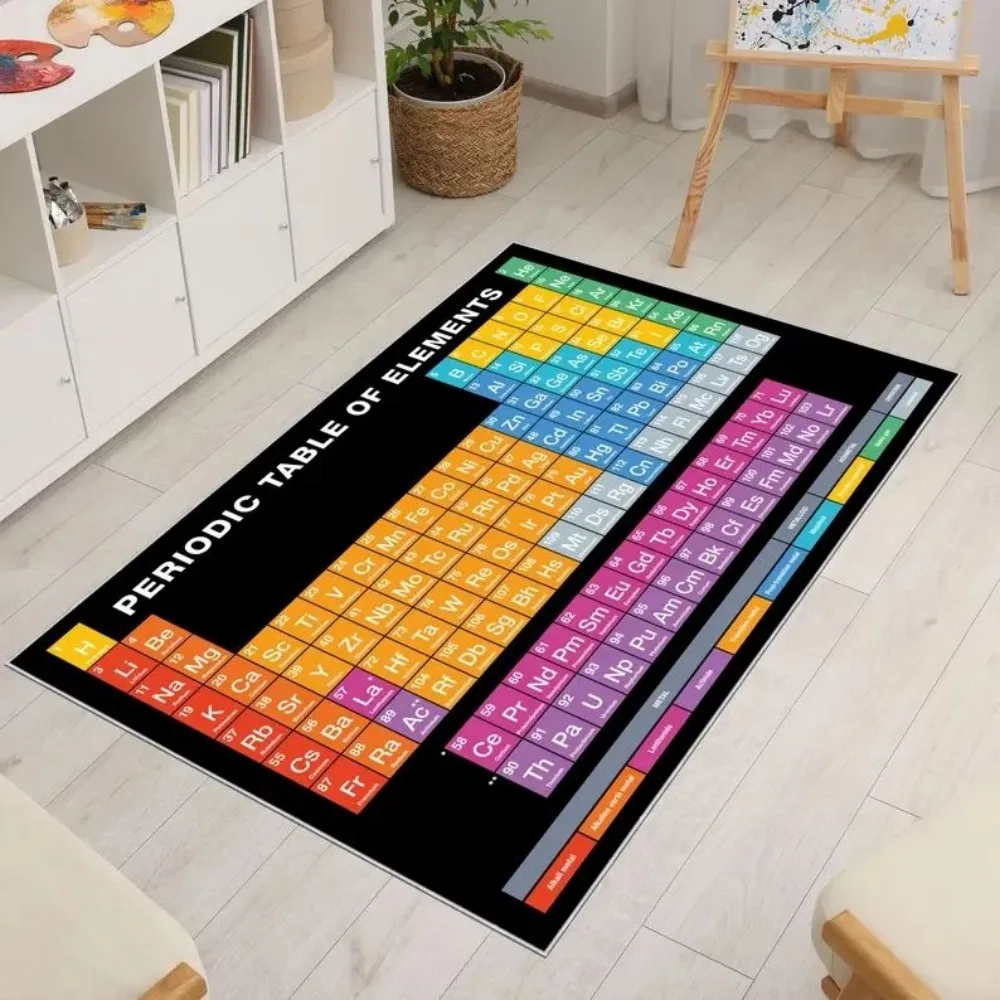 VIKAMA Educational Periodic Table Carpet Mat Non-slip Durable Rug for School Classroom Home Teacher