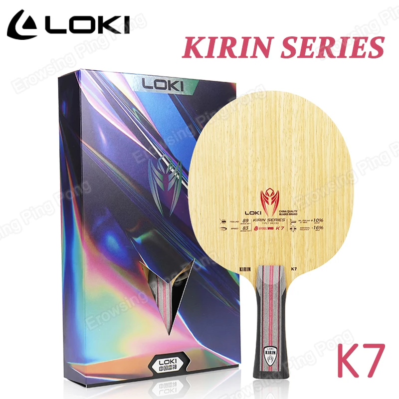 

LOKI K7 Table Tennis Blade 7-Ply Pure Wood Ping Pong Paddle Fast Attack OFF+ Table Tennis Racket for All Players FL/CS 80-85g