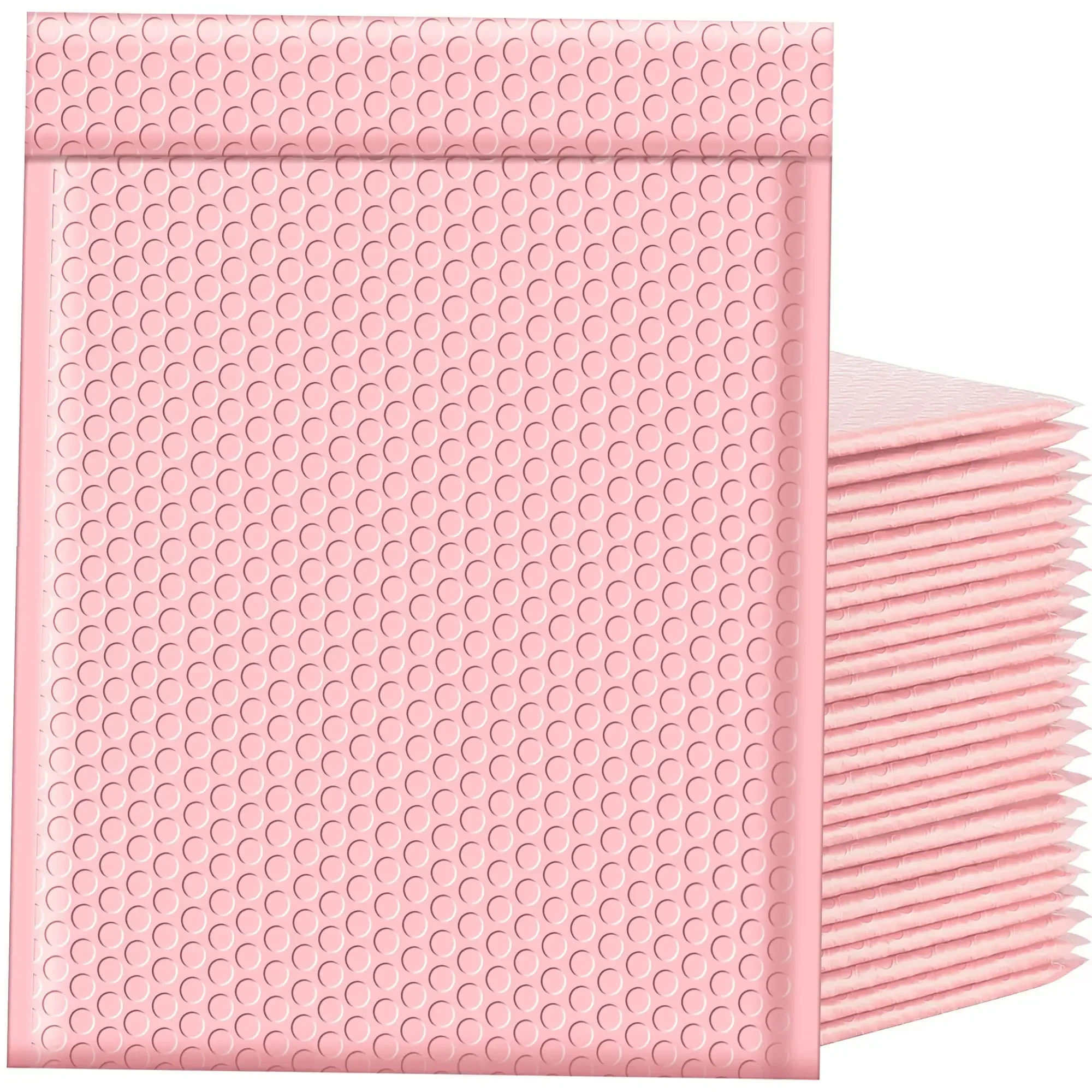 Sobres acolchados de burbujas de color rosa claro, sobres de correo autosellados, sobres de envío, embalaje para negocios, 100 piezas