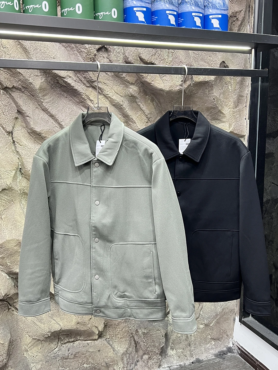   Heren pure kleur ruitpatroon gewatteerd katoen Jaet trendy flip kraag warmte stand fit lange Sve casual jas